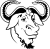 GNU logo.
